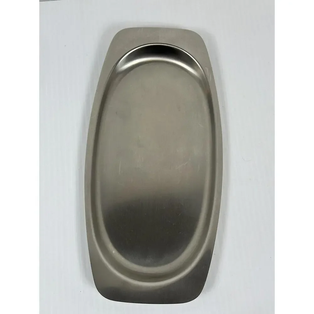 Oneida Custom 18/8 Stainless Steel Cream Sugar Set with‎ Tray With Black Inlay
